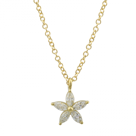 Marquise Diamond Flower Necklace