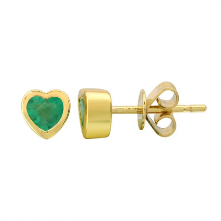 Gem Bezeled Heart Studs