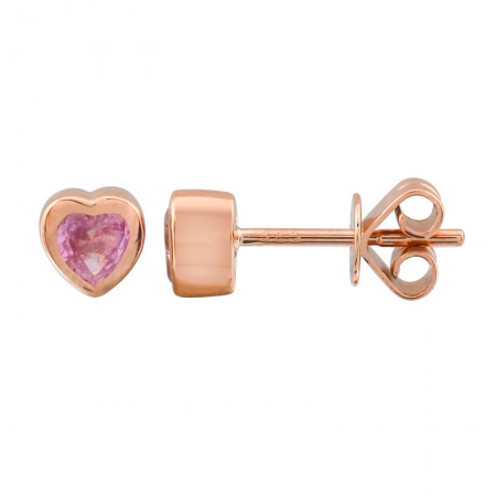 Gem Bezeled Heart Studs