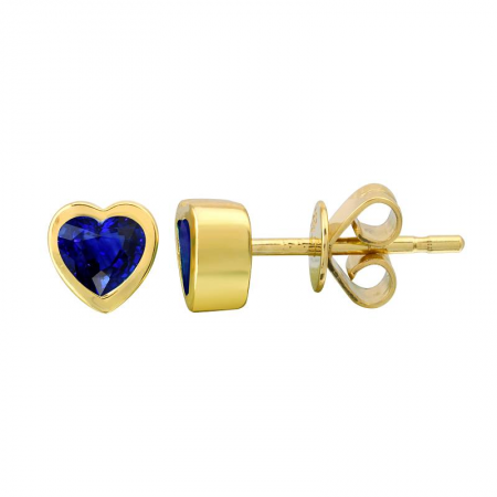 Gem Bezeled Heart Studs