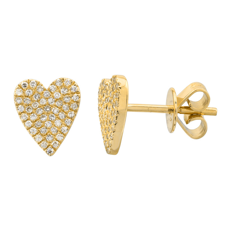 Medium Pavé Heart Studs