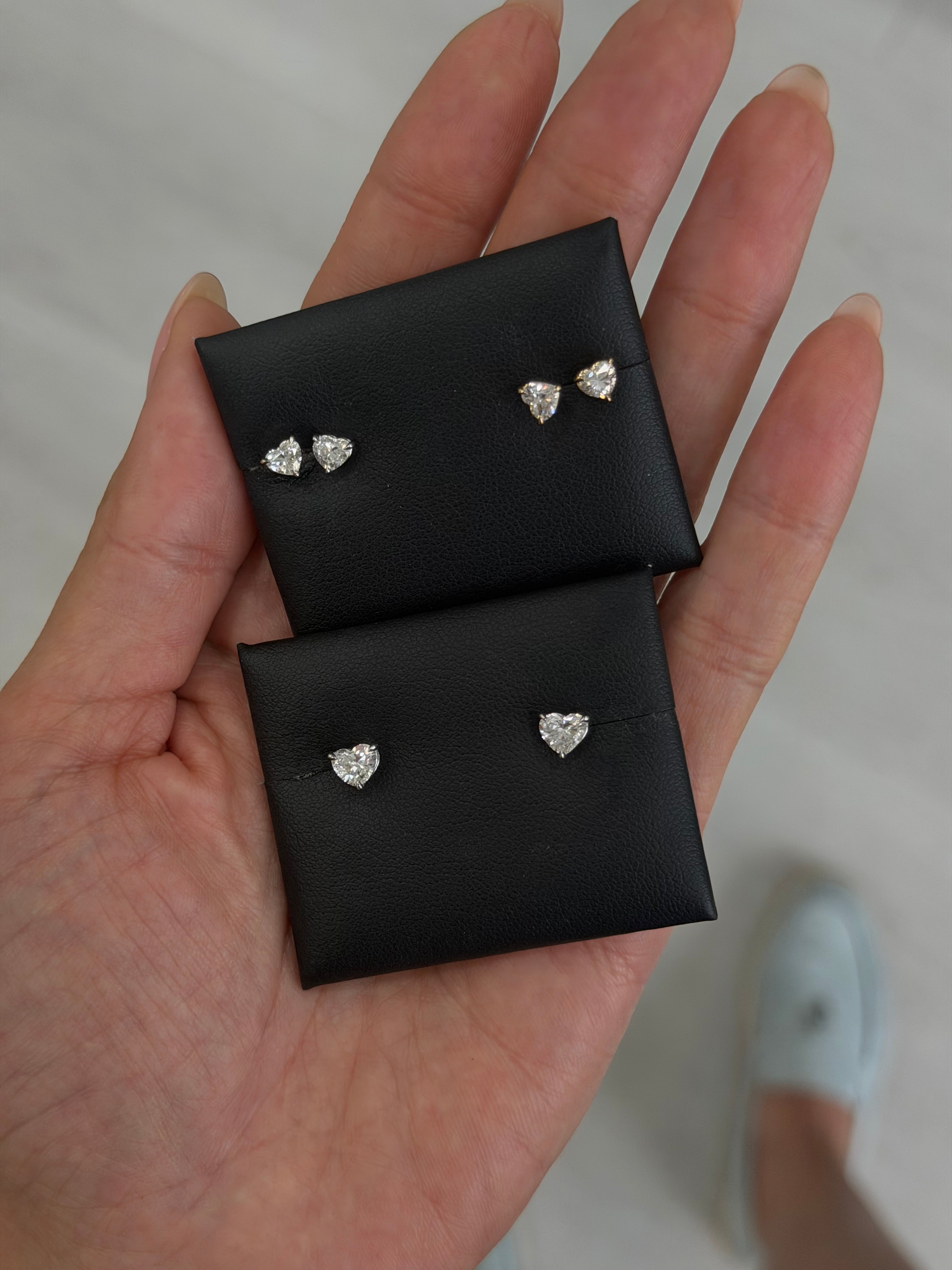 Lab Heart Diamond Studs