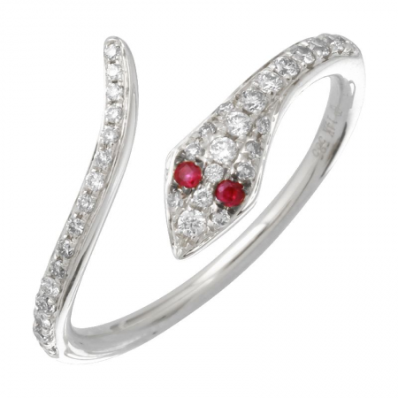 Snake Ring + Gemstone Eyes