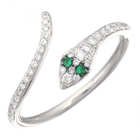 Snake Ring + Gemstone Eyes