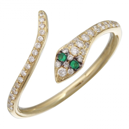 Snake Ring + Gemstone Eyes