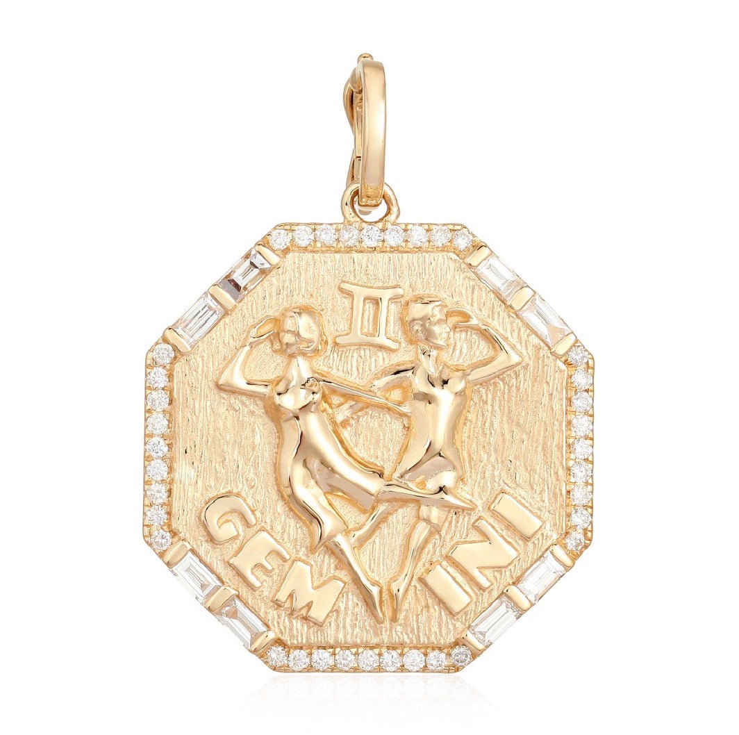 Octagon Zodiac Charm