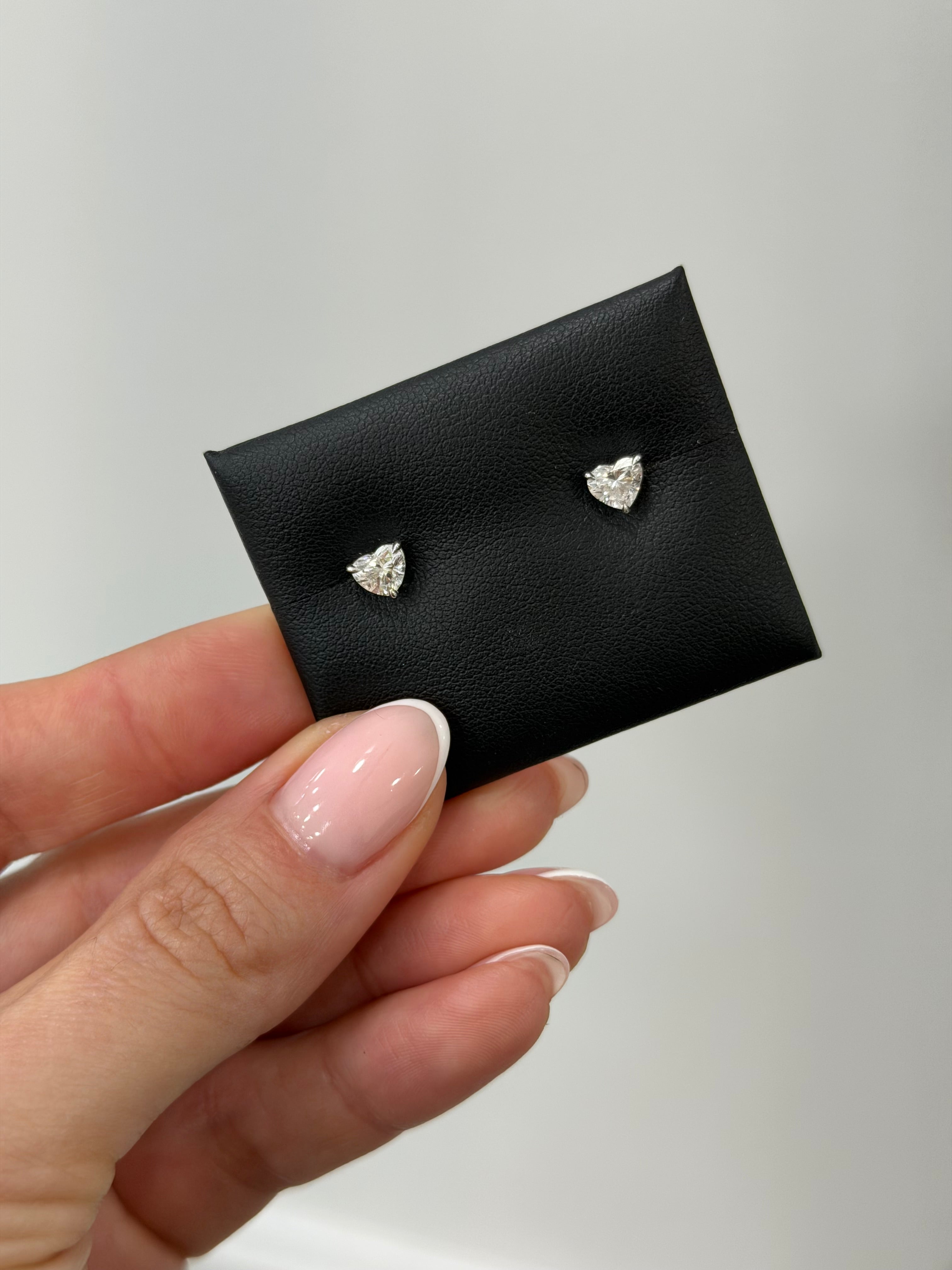 Lab Heart Diamond Studs