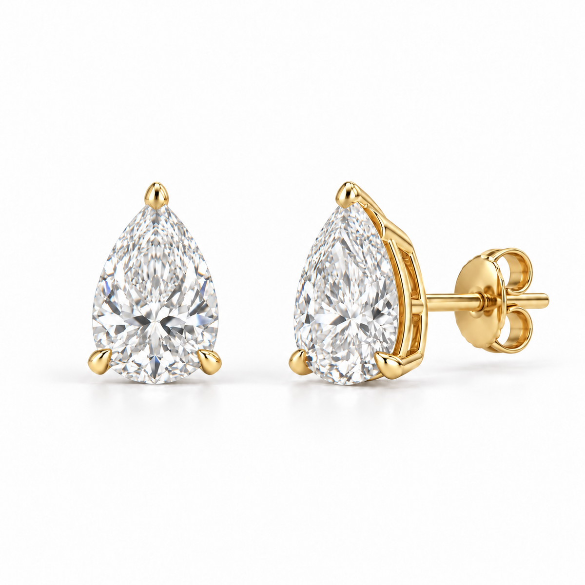 2ct Pear Studs