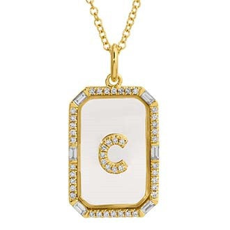 Diamond Initial Crystal Tag