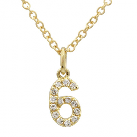 Mini Diamond Number Pendant