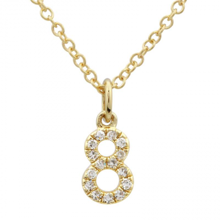 Mini Diamond Number Pendant