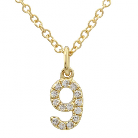 Mini Diamond Number Pendant