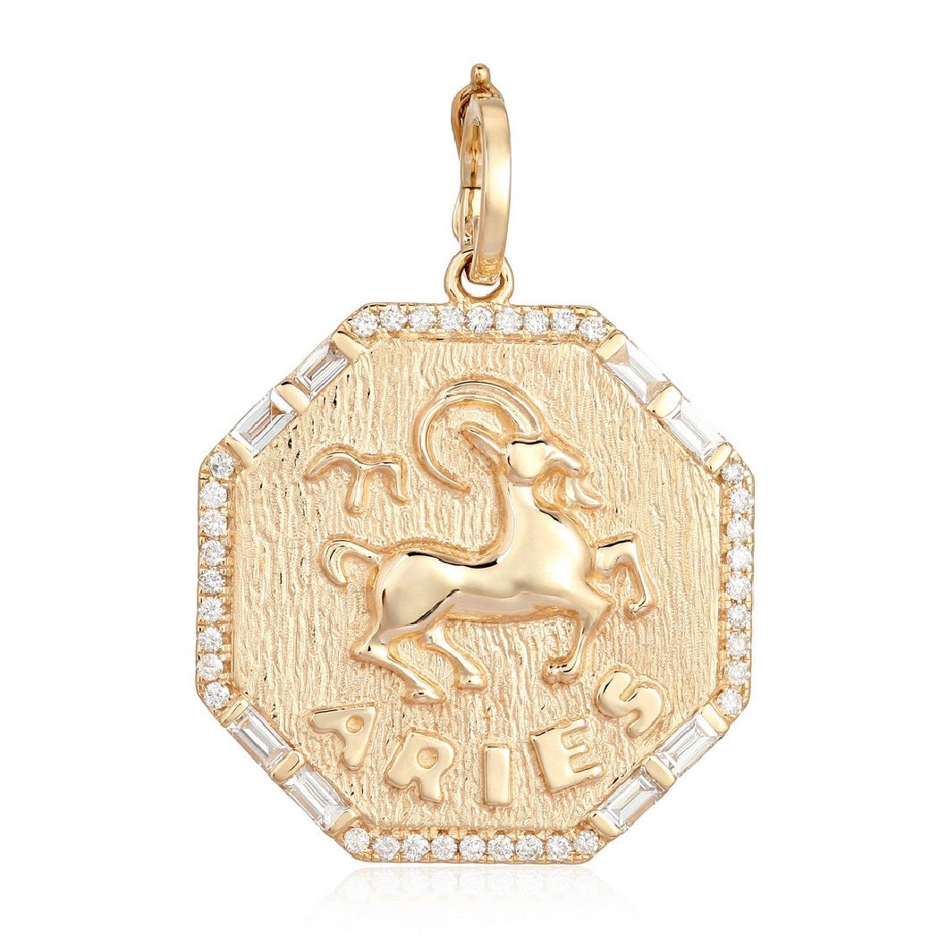 Octagon Zodiac Charm