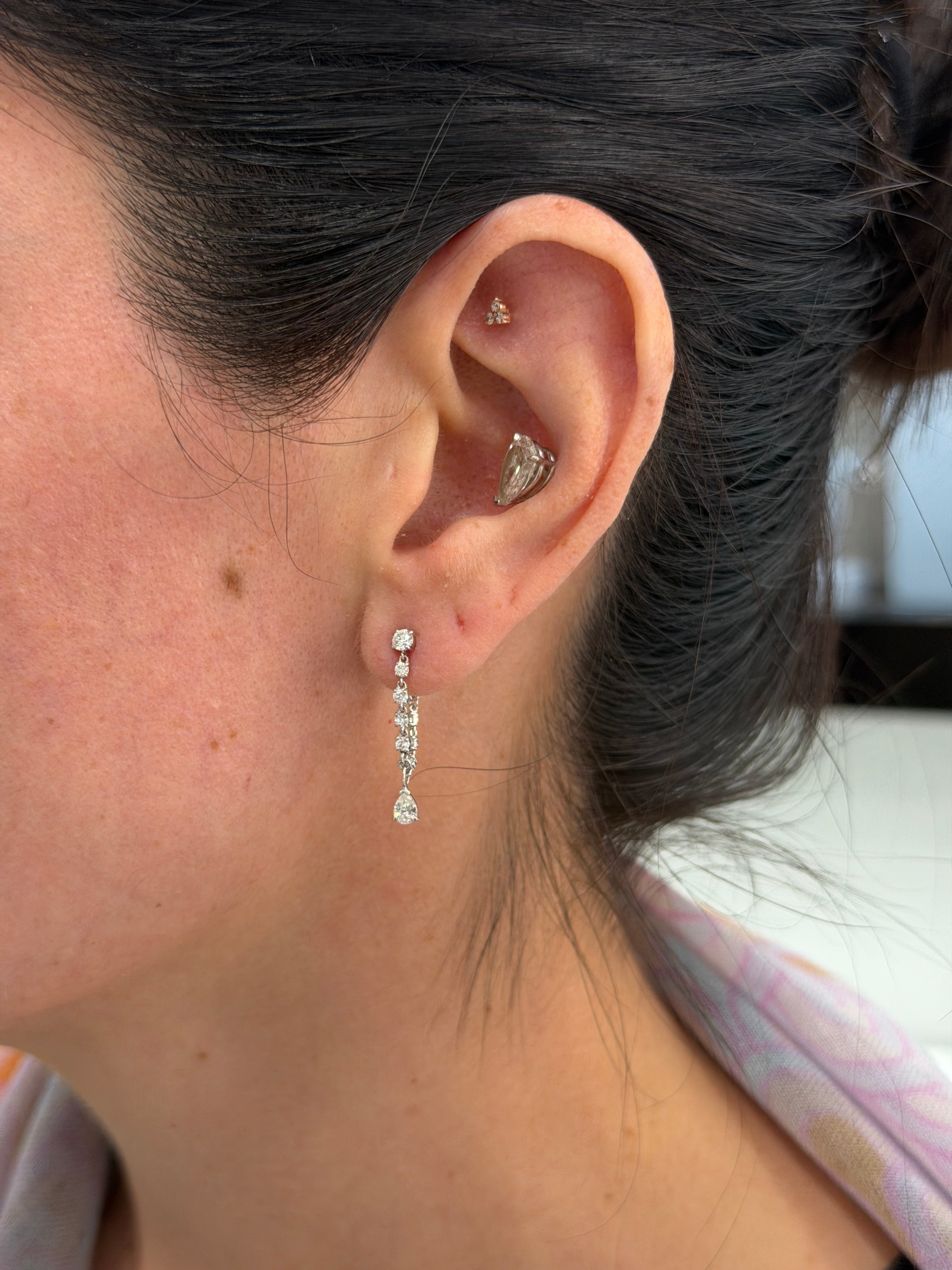 Front To Back Diamond Chain + Pear Diamond