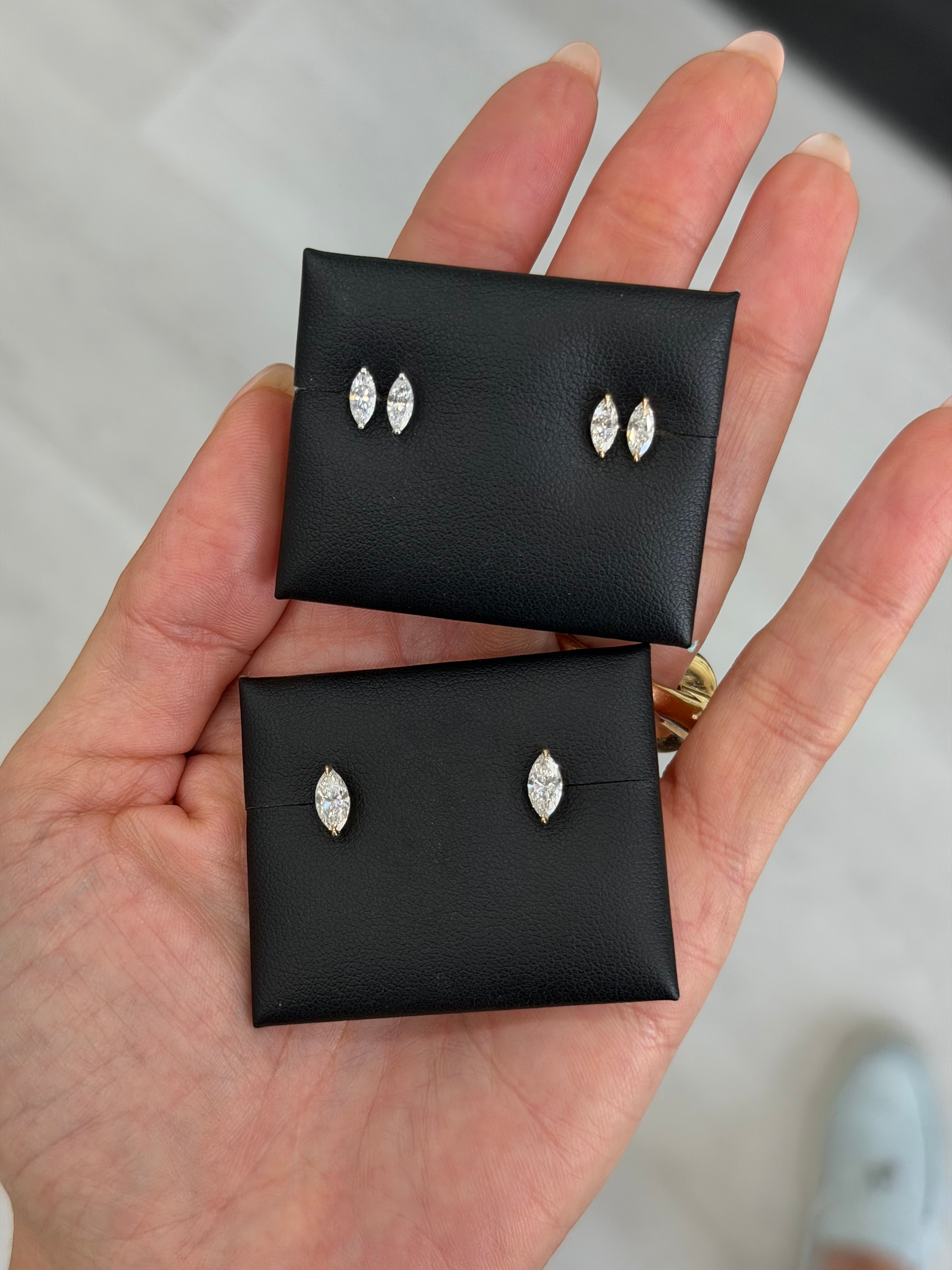 Lab Marquise Diamond Studs
