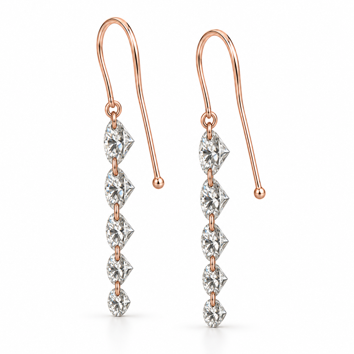 Gemma Lab Drilled Graduating Round Diamond Earrings