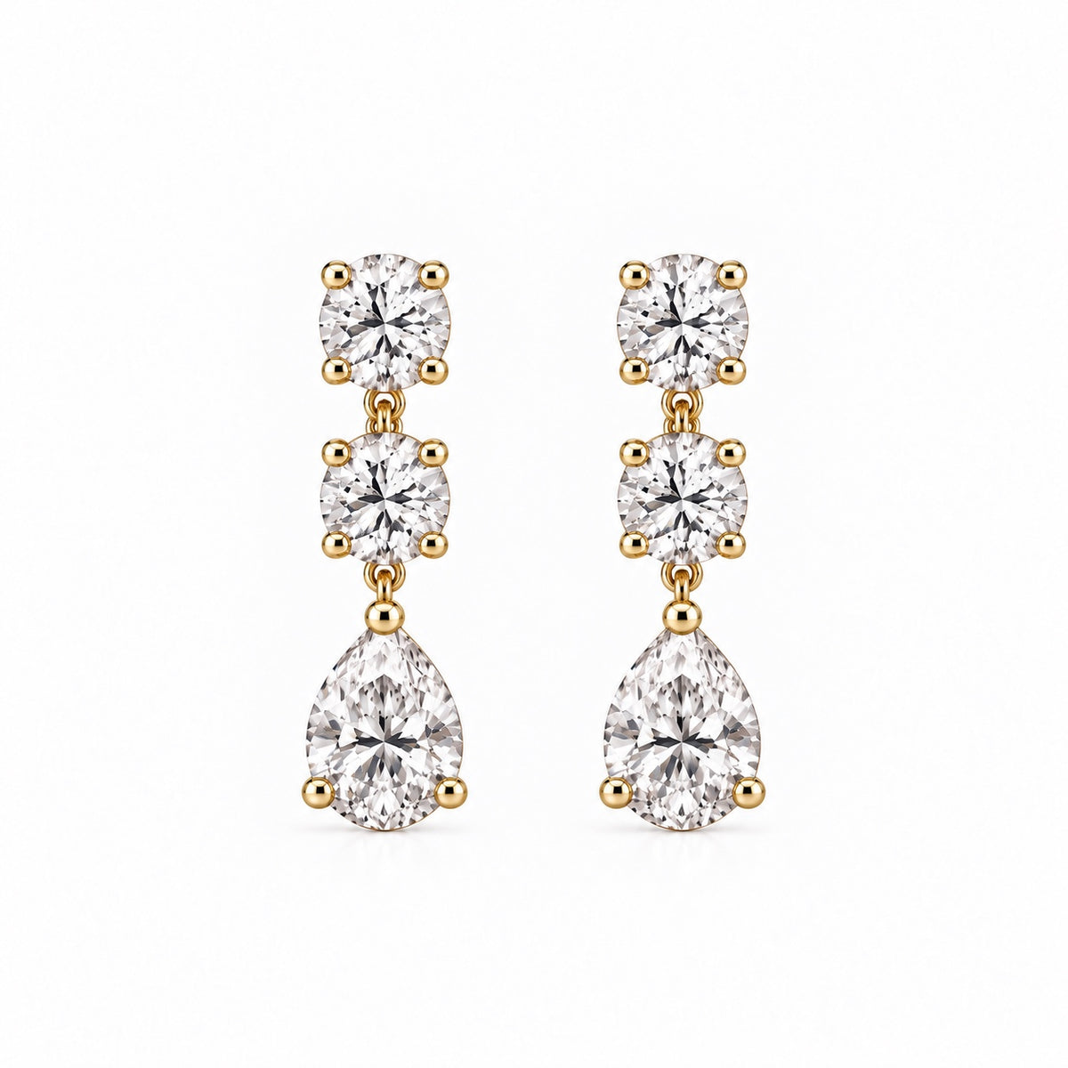 Grace Pear Double Drop Stud