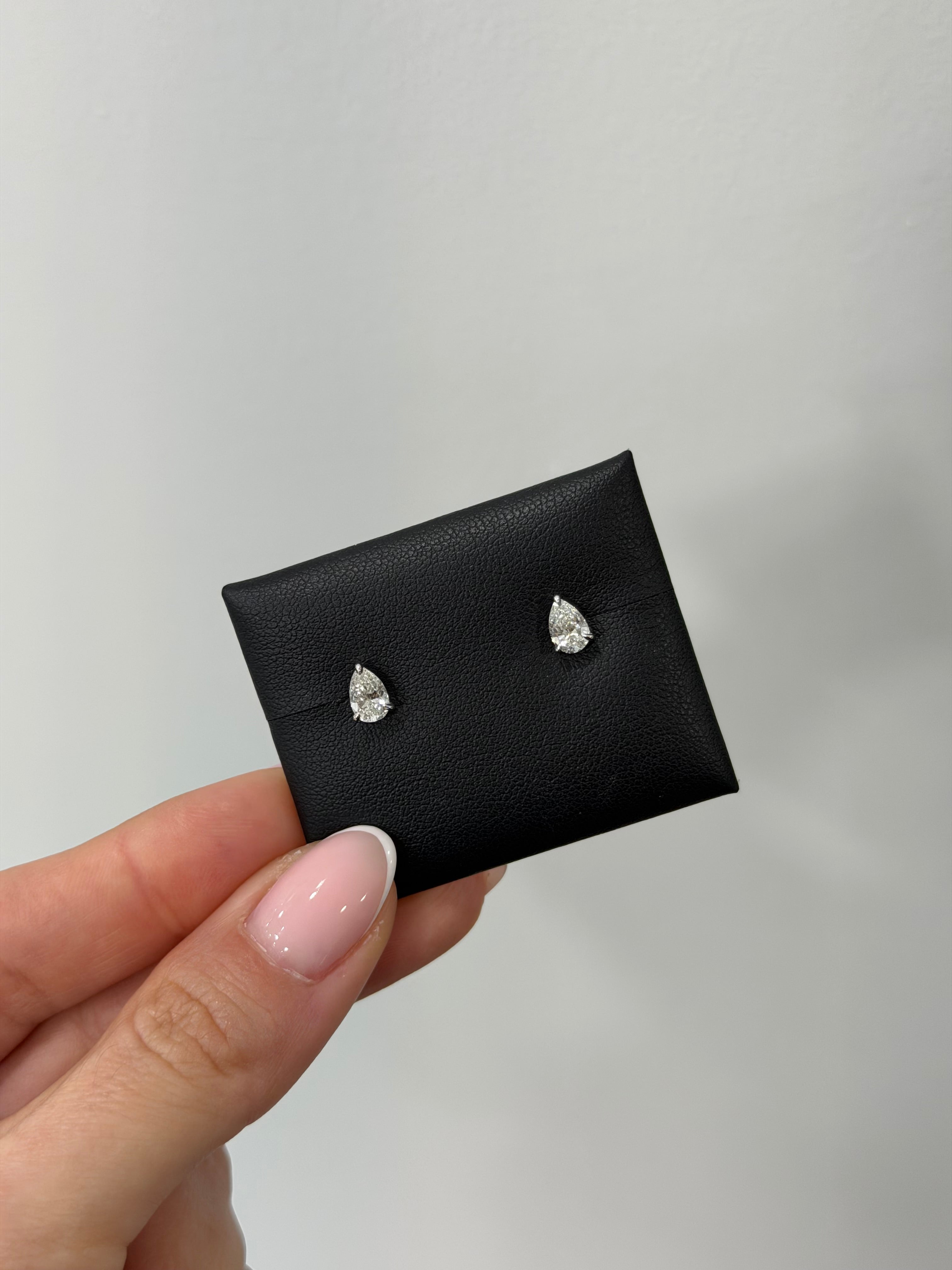 Lab Pear Diamond Studs