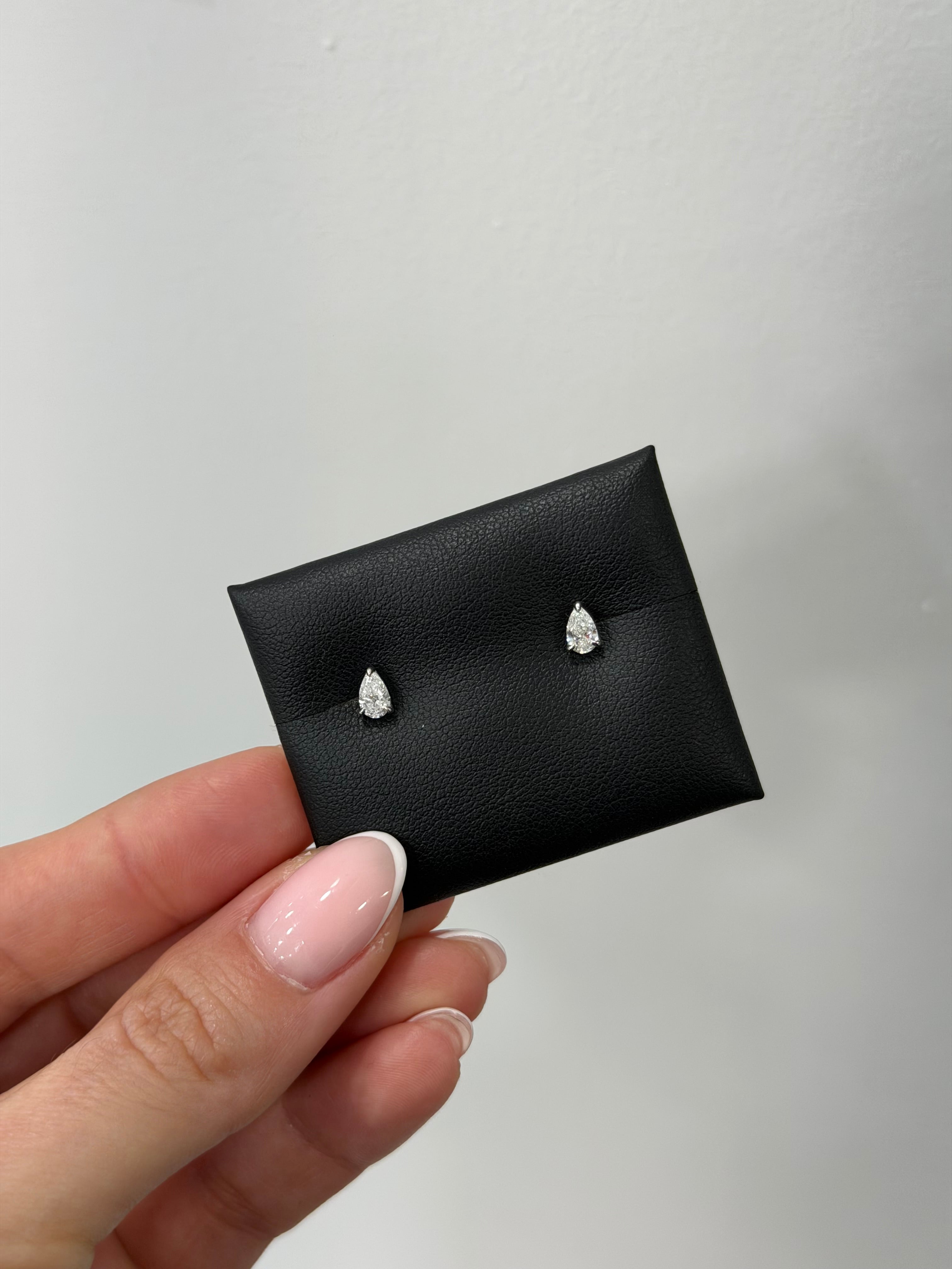Lab Pear Diamond Studs