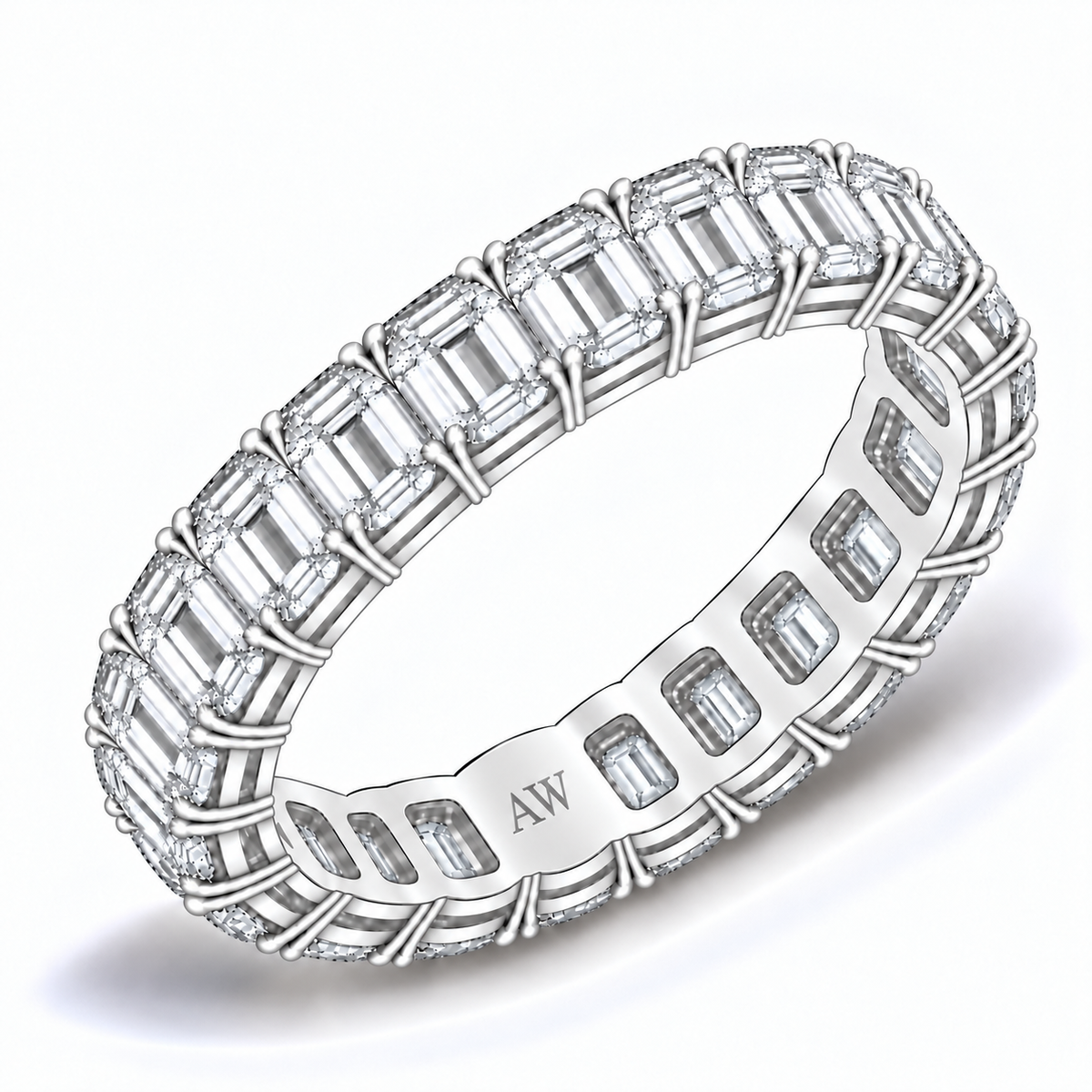 Medium Emerald Diamond Eternity Band