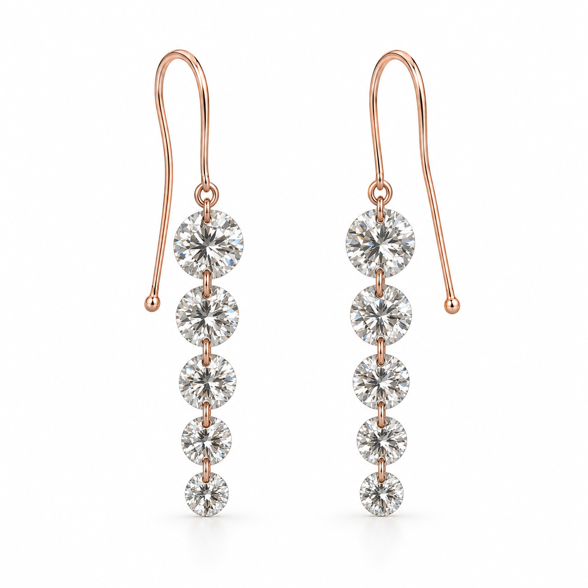 Gemma Lab Drilled Graduating Round Diamond Earrings