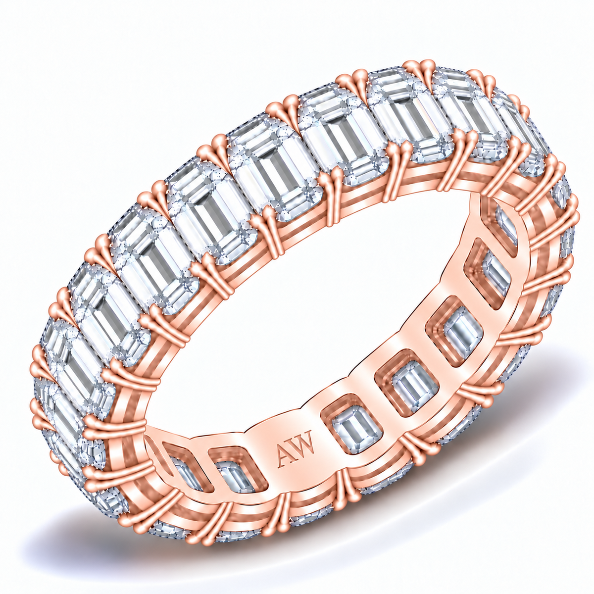 XL Emerald Diamond Eternity Band