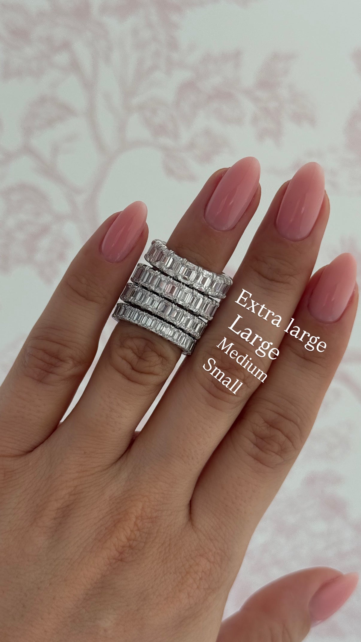 Small Emerald Diamond Eternity Band