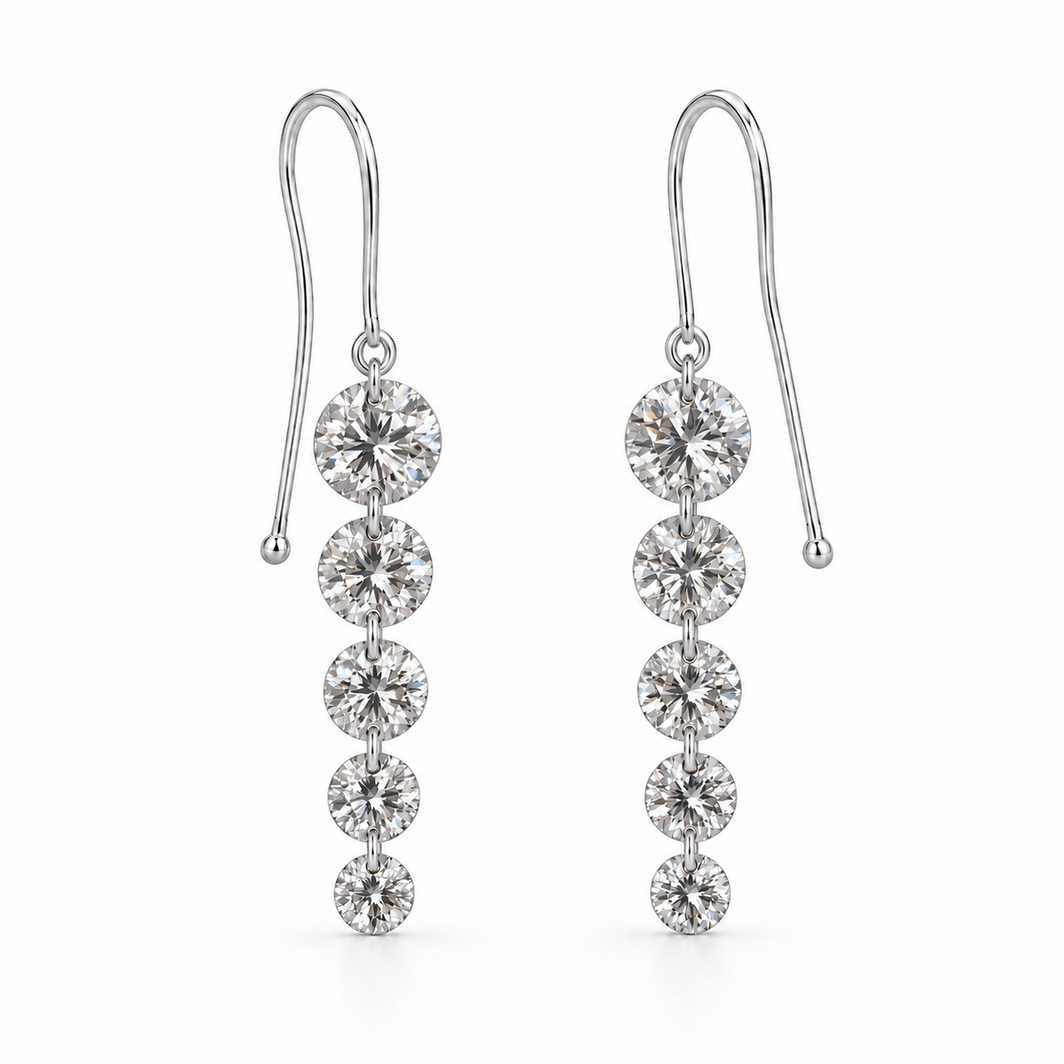 Gemma Lab Drilled Graduating Round Diamond Earrings