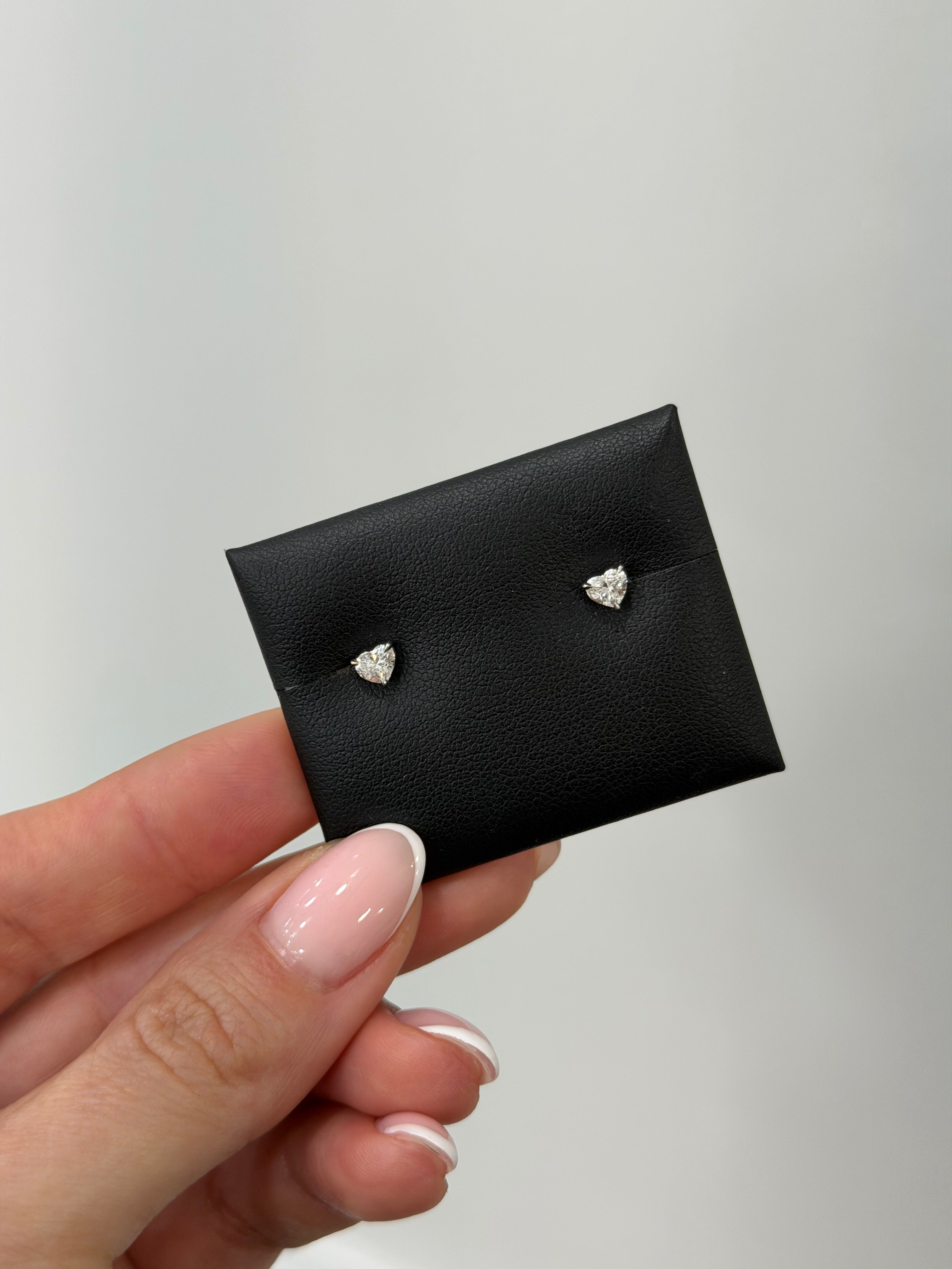 Lab Heart Diamond Studs