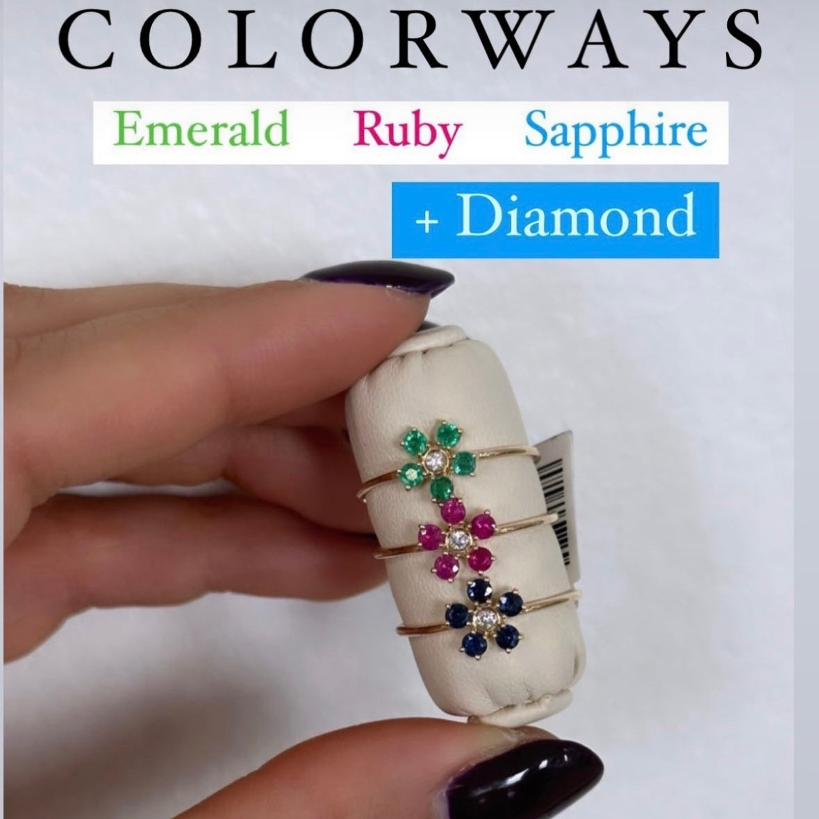 Gemstone Flower Ring