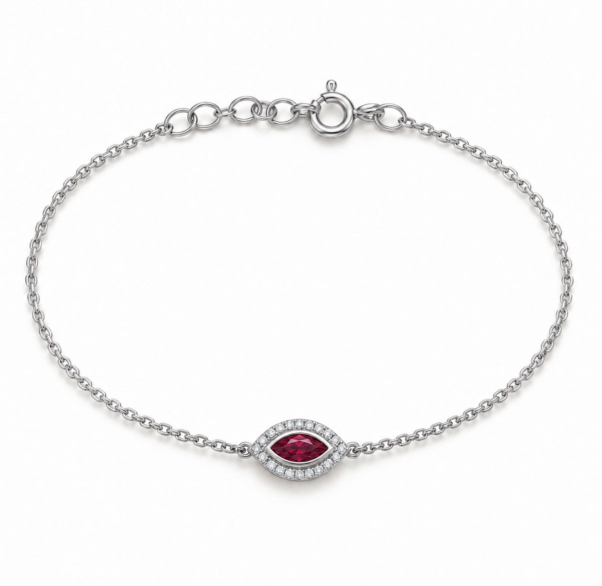 Gemstone Marquise Evil Eye Bracelet