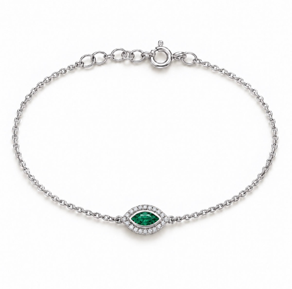 Gemstone Marquise Evil Eye Bracelet