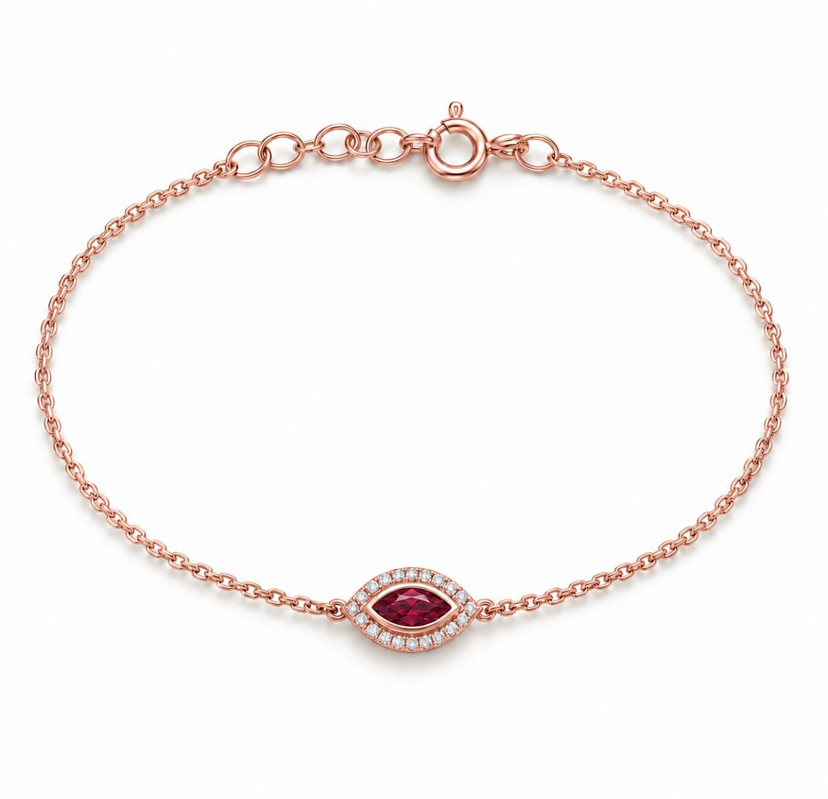 Gemstone Marquise Evil Eye Bracelet