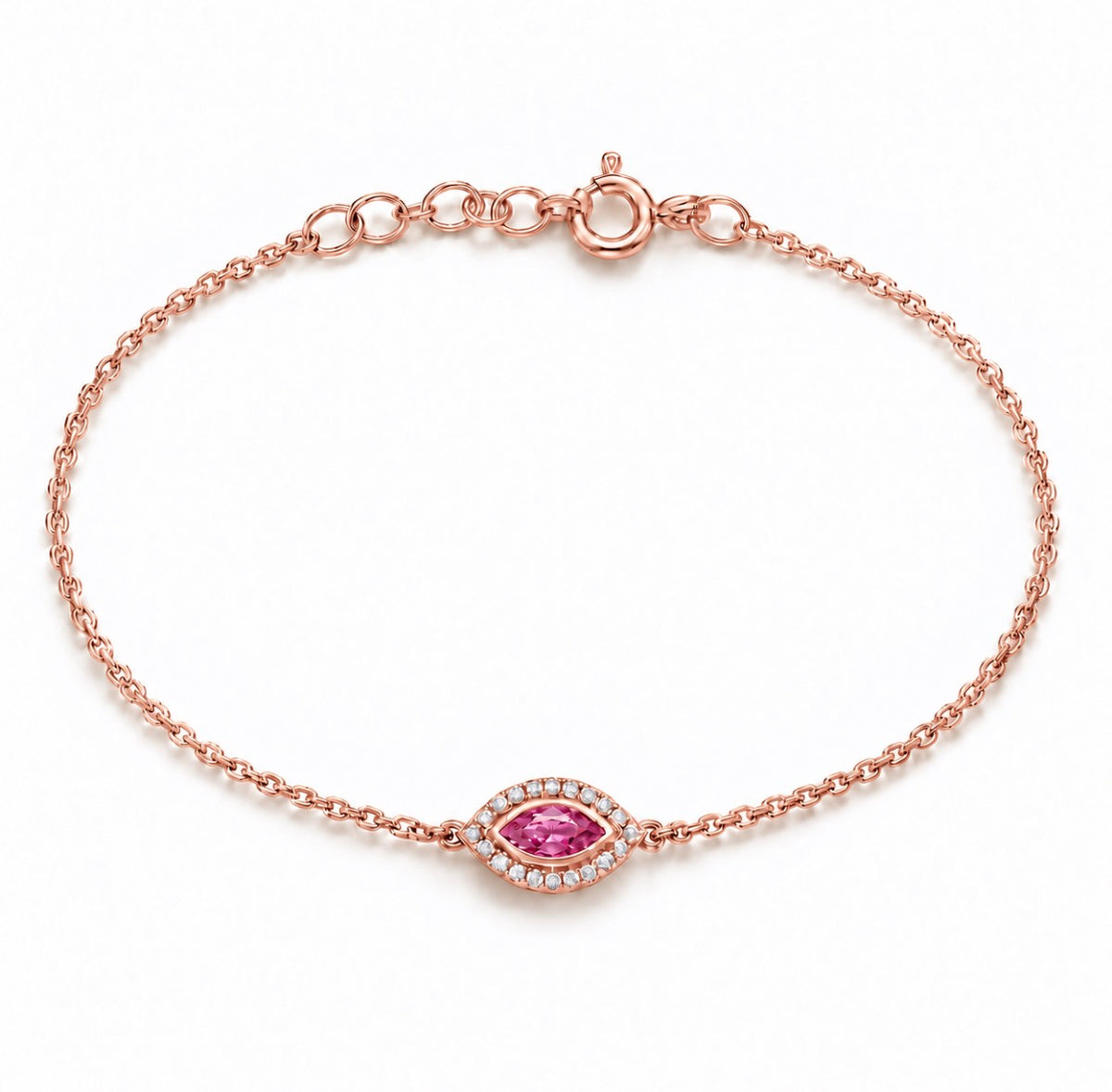Gemstone Marquise Evil Eye Bracelet