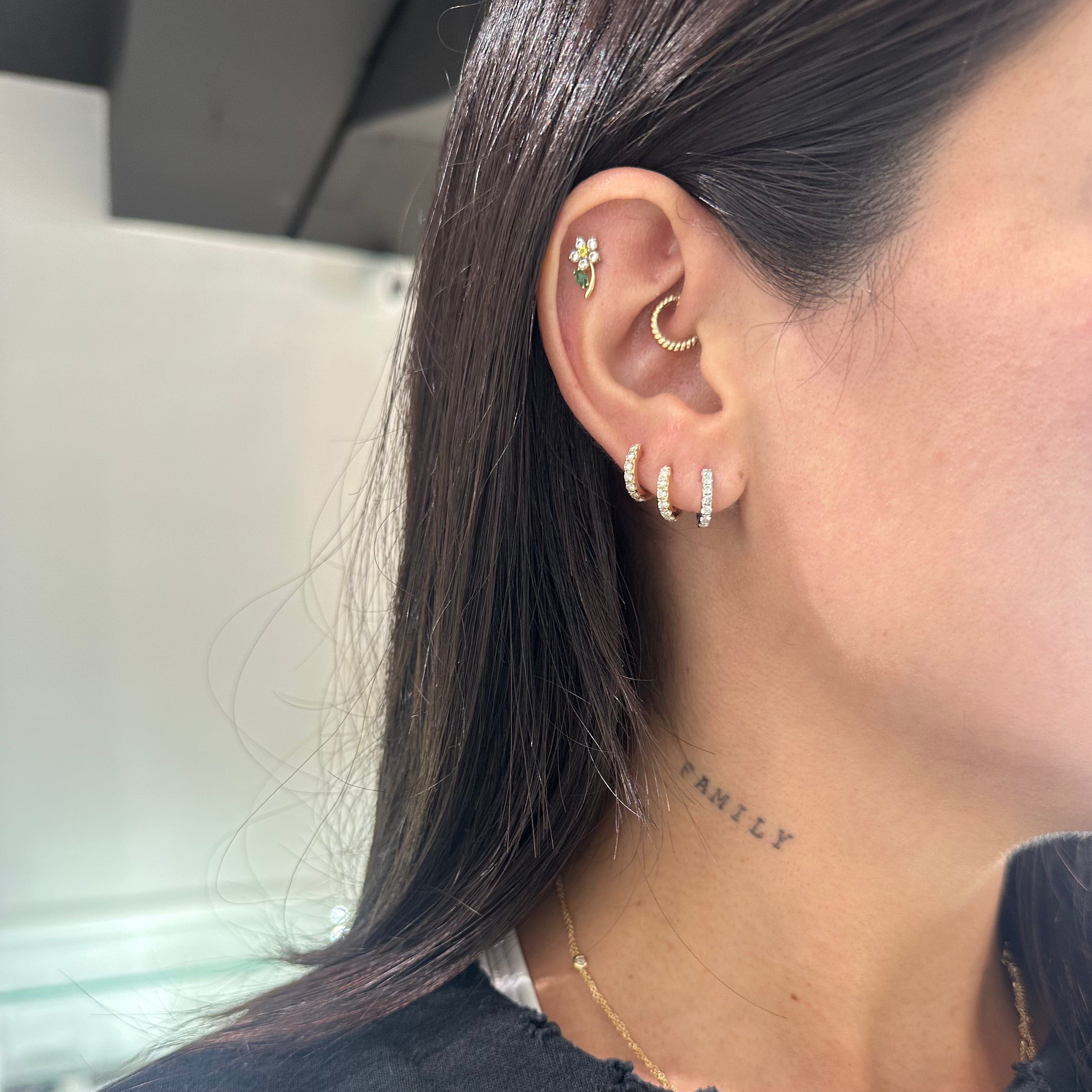 Chunky Diamond 10mm Huggie