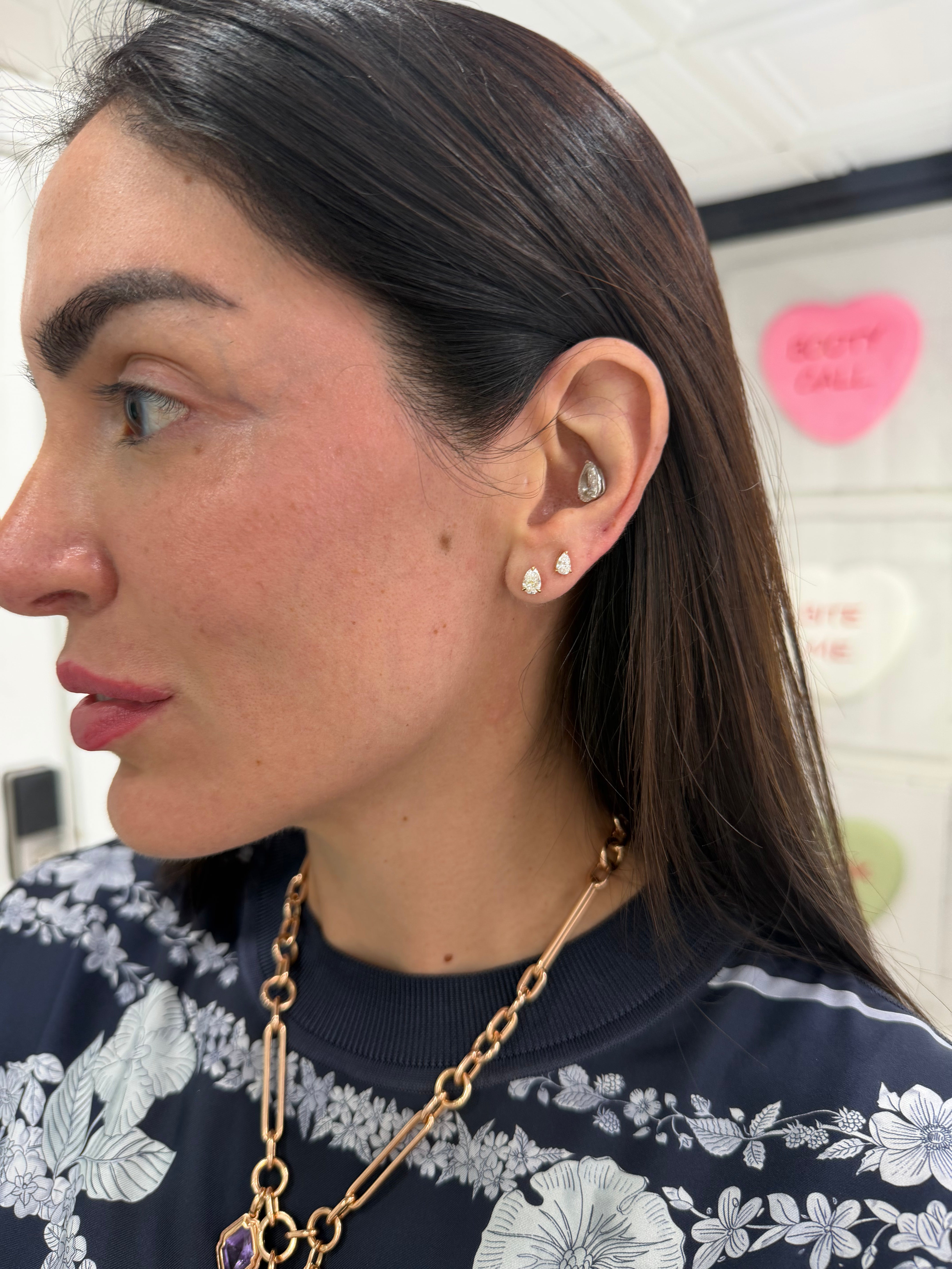 Lab Pear Diamond Studs