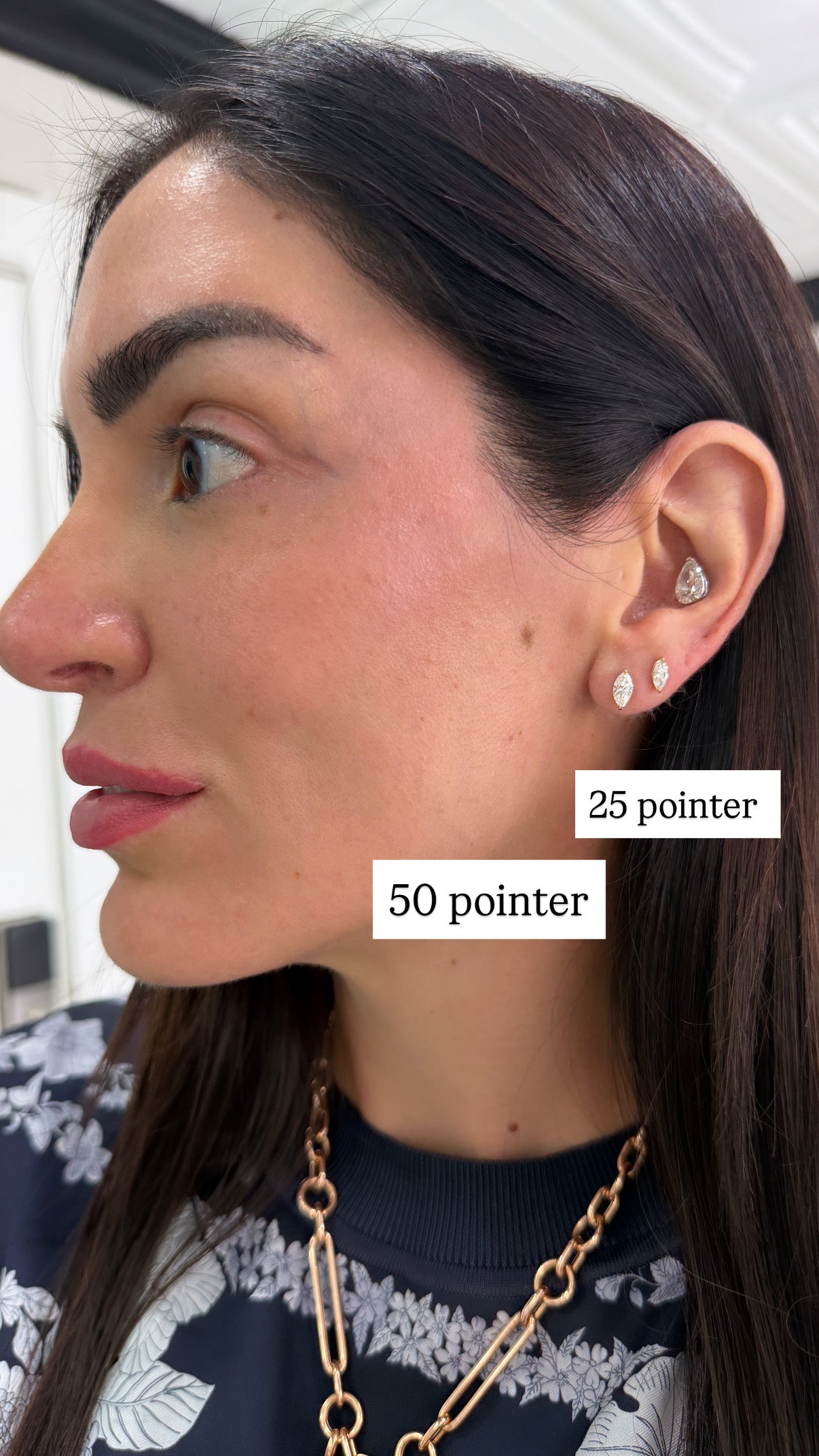 Lab Marquise Diamond Studs