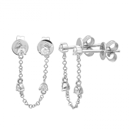 4 Diamond Chained Studs