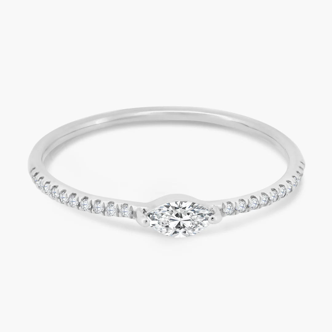 Fancy Cut + Mini Pavé Band Ring