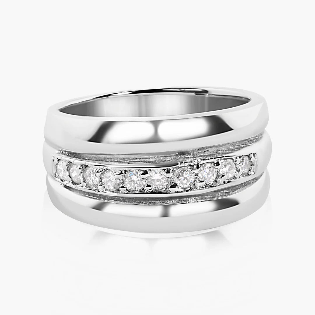Chunky Solid + Diamond Ring