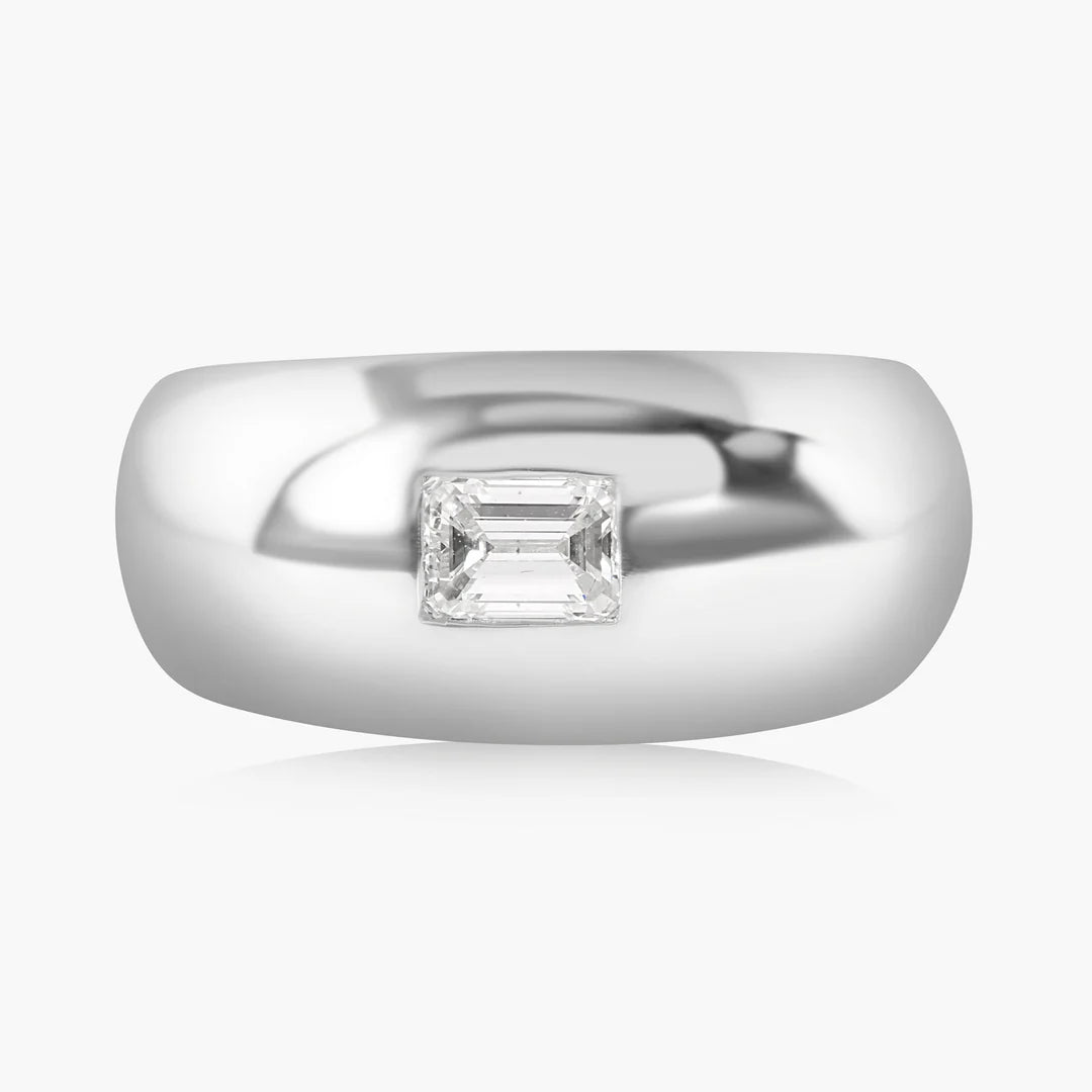 Cigar Ring + Emerald Cut Diamond