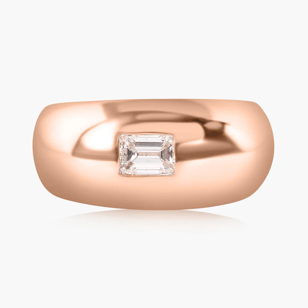 Cigar Ring + Emerald Cut Diamond