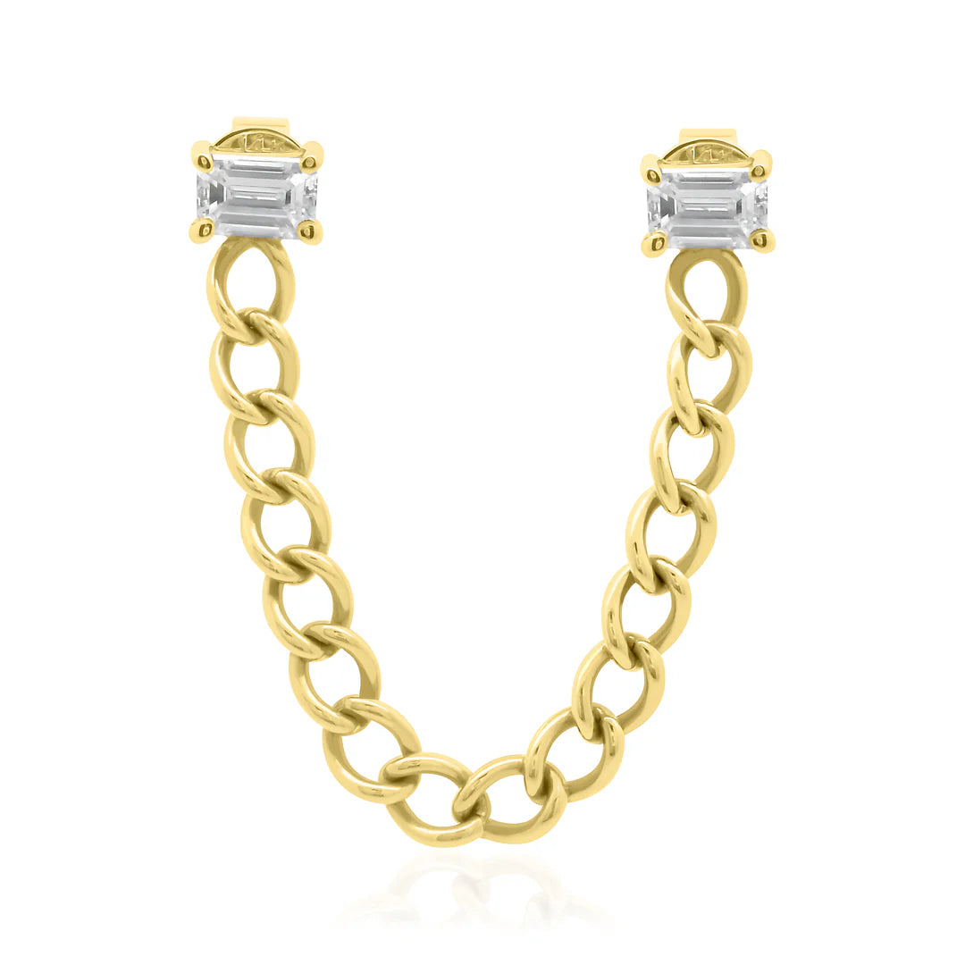Curb Chained Emerald Cuts