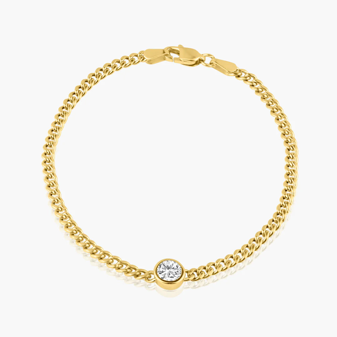 Diamond Bezeled Cuban Link Bracelet