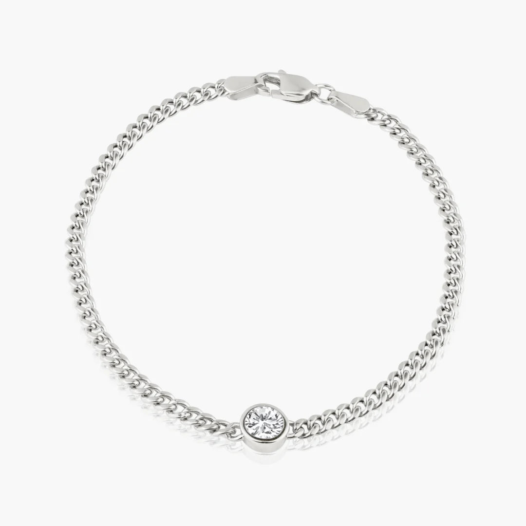 Diamond Bezeled Cuban Link Bracelet