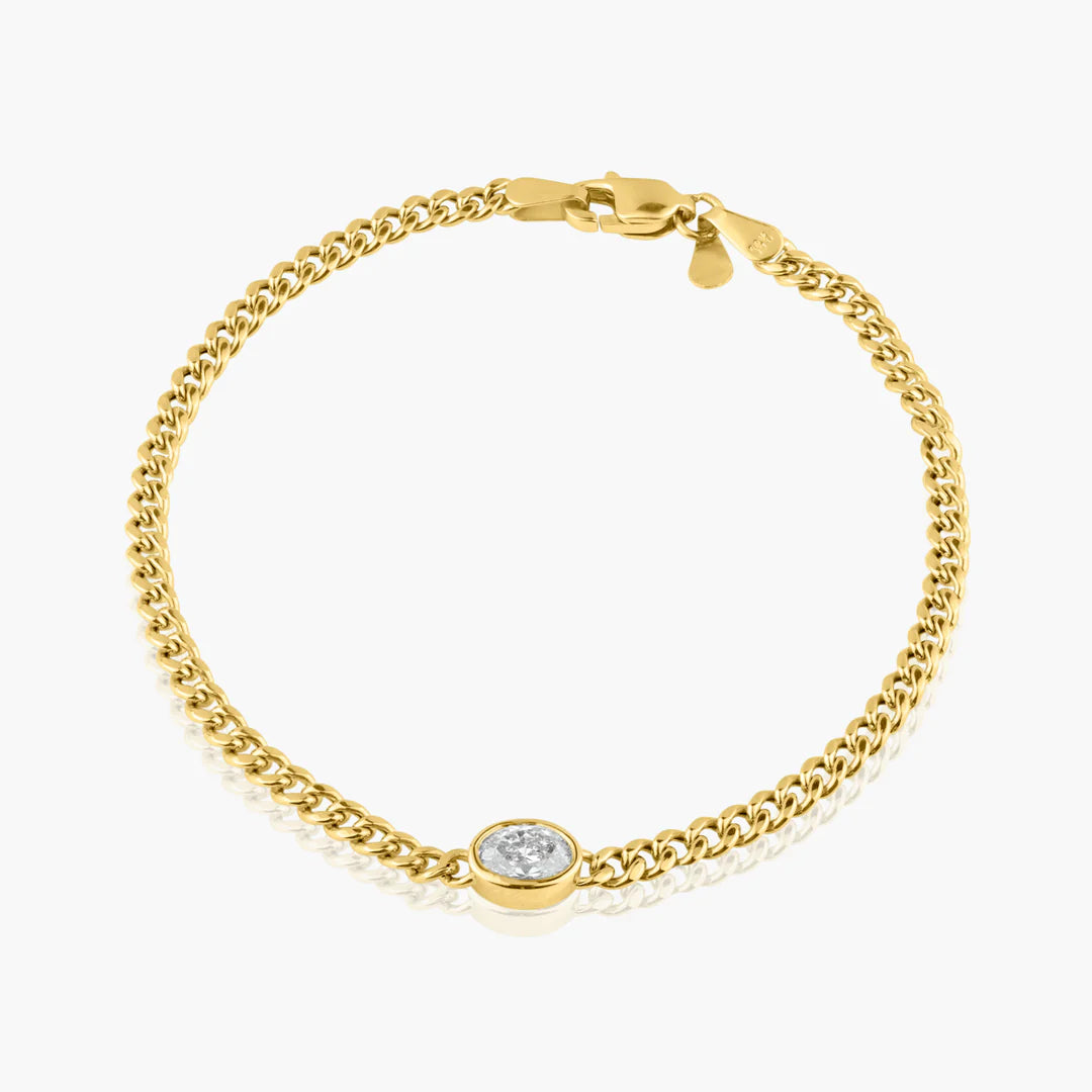 Diamond Bezeled Cuban Link Bracelet