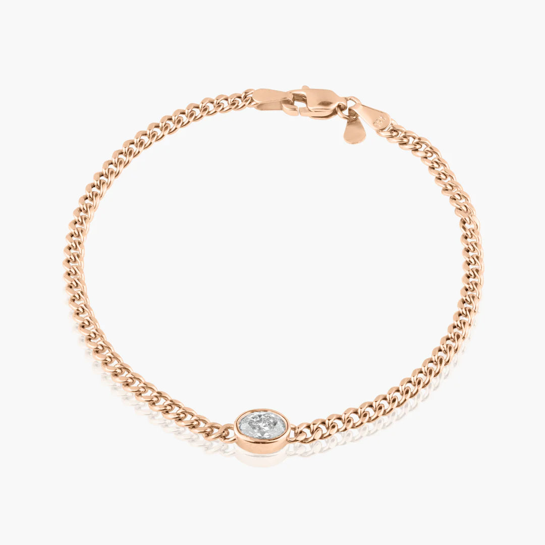 Diamond Bezeled Cuban Link Bracelet