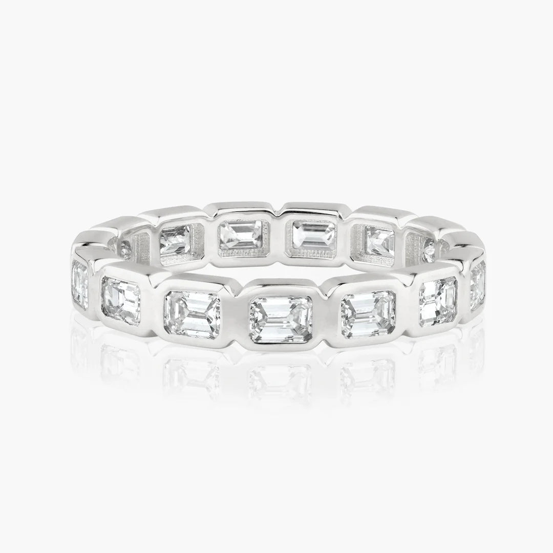 Emerald Bezel Eternity Band (East to West)