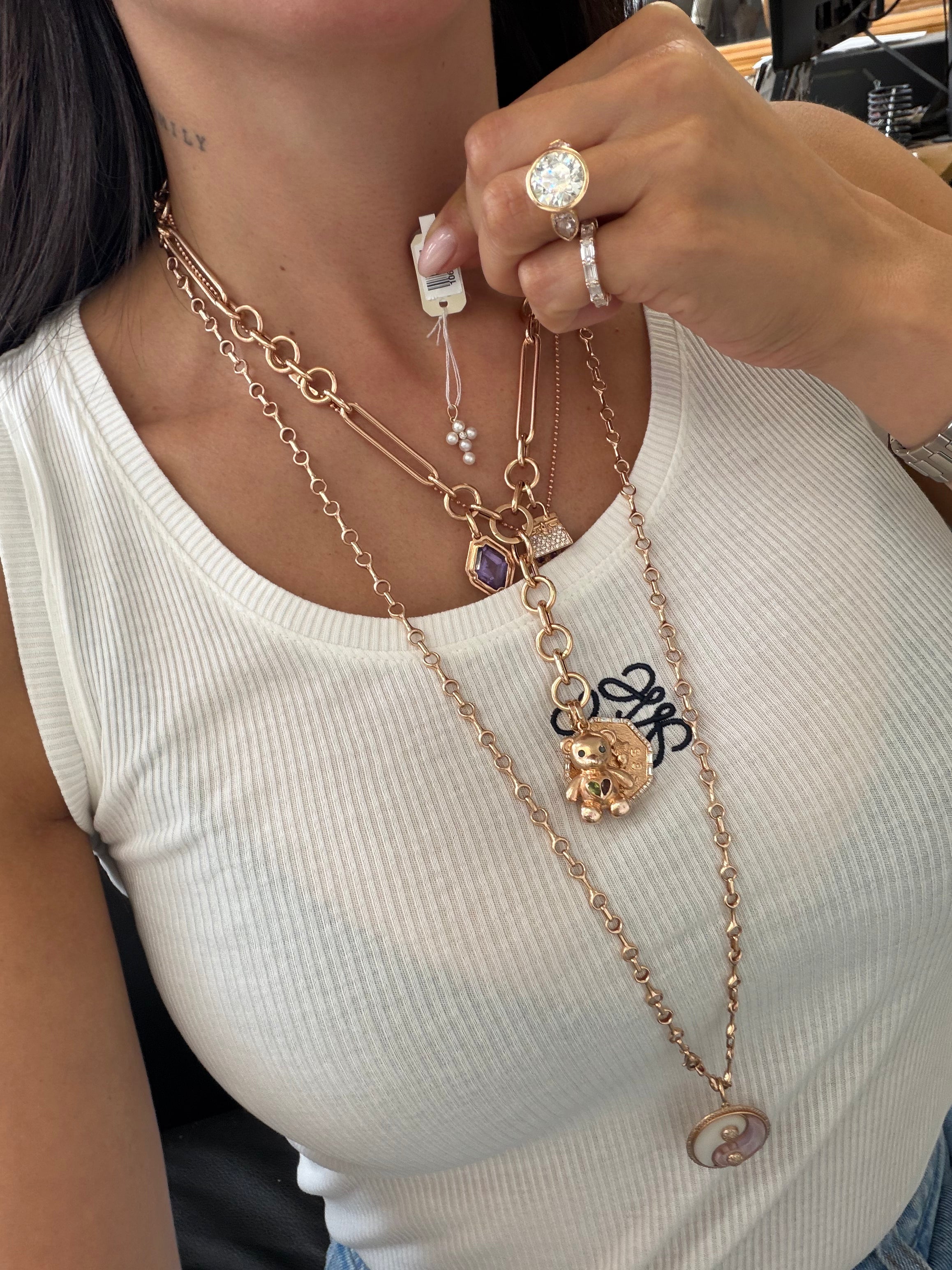 Pearls + Diamond Cross Pendant