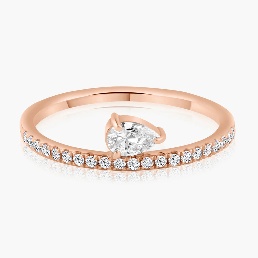 Pavé Band + Floating Diamond Ring